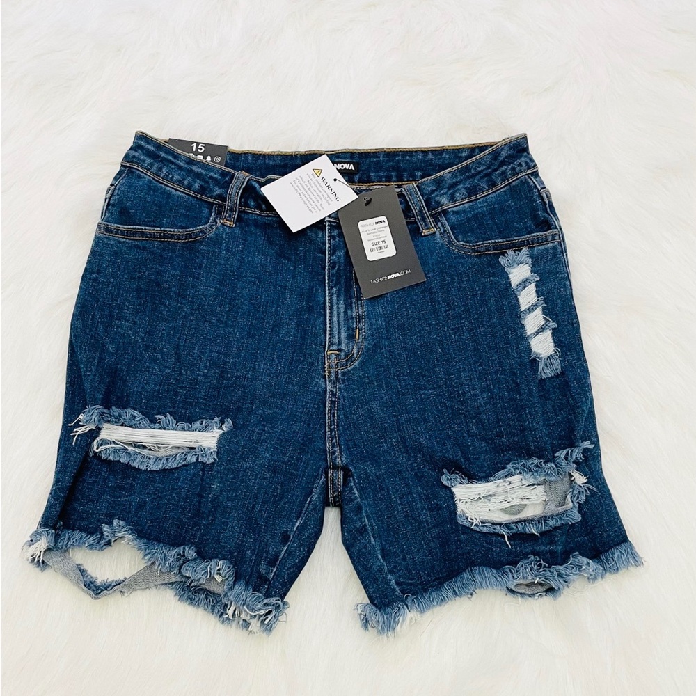 FashionNova Women’s Distressed Bermuda Shorts